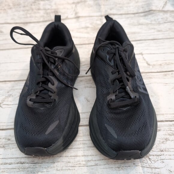 HOKA One One Bondi 8 Running Shoes Black Mesh Cushioned – Women’s 10B - Picture 2 of 8